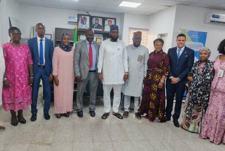 Group photo of AAYC team with Dr. Mustapha Abdullah, and Energy Commission of Nigeria Directors